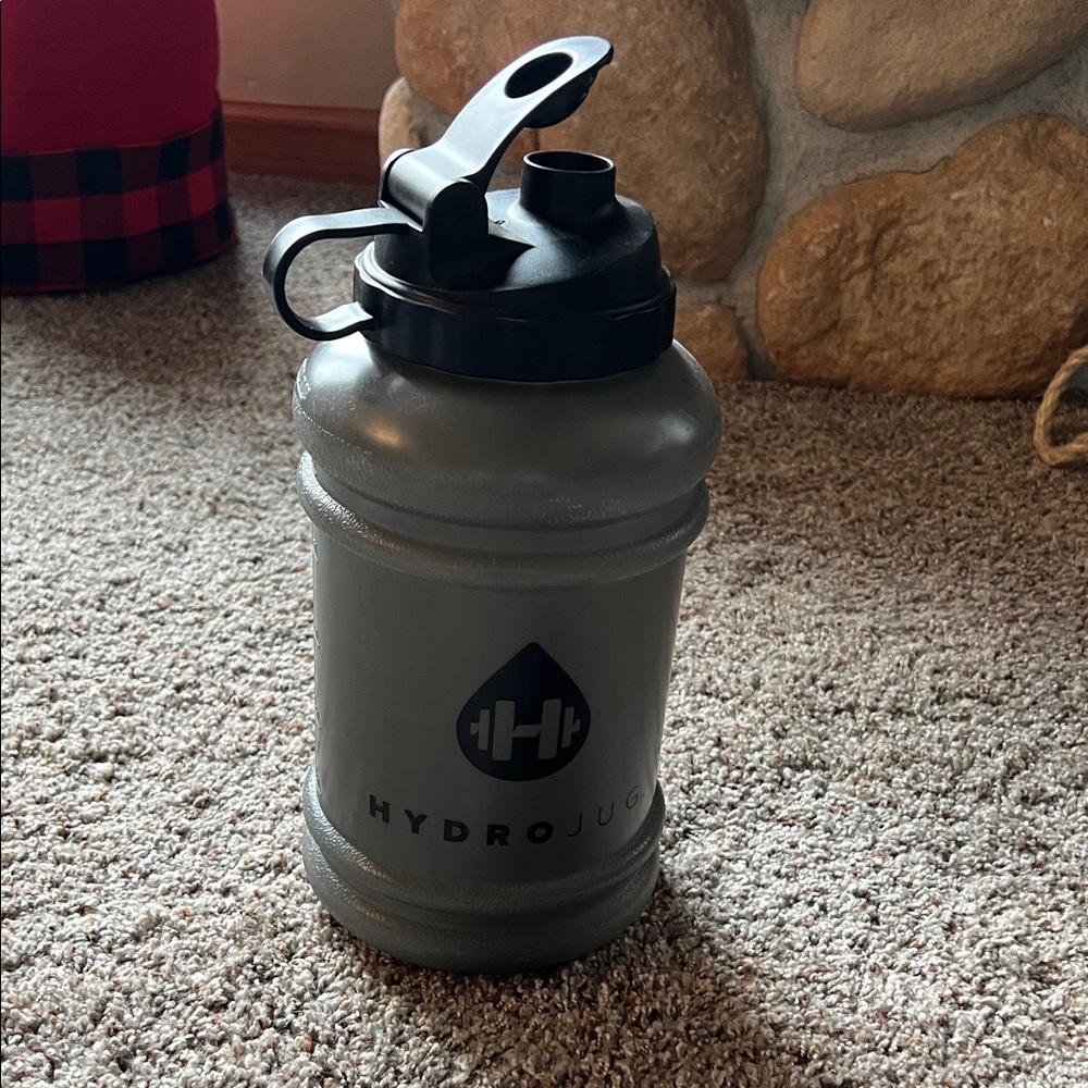 Hydrojug Large Gray Water Bottle with Black Lid 72oz